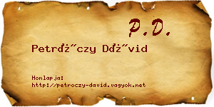 Petróczy Dávid névjegykártya