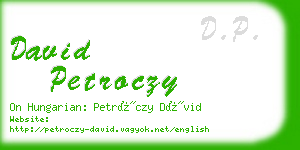 david petroczy business card